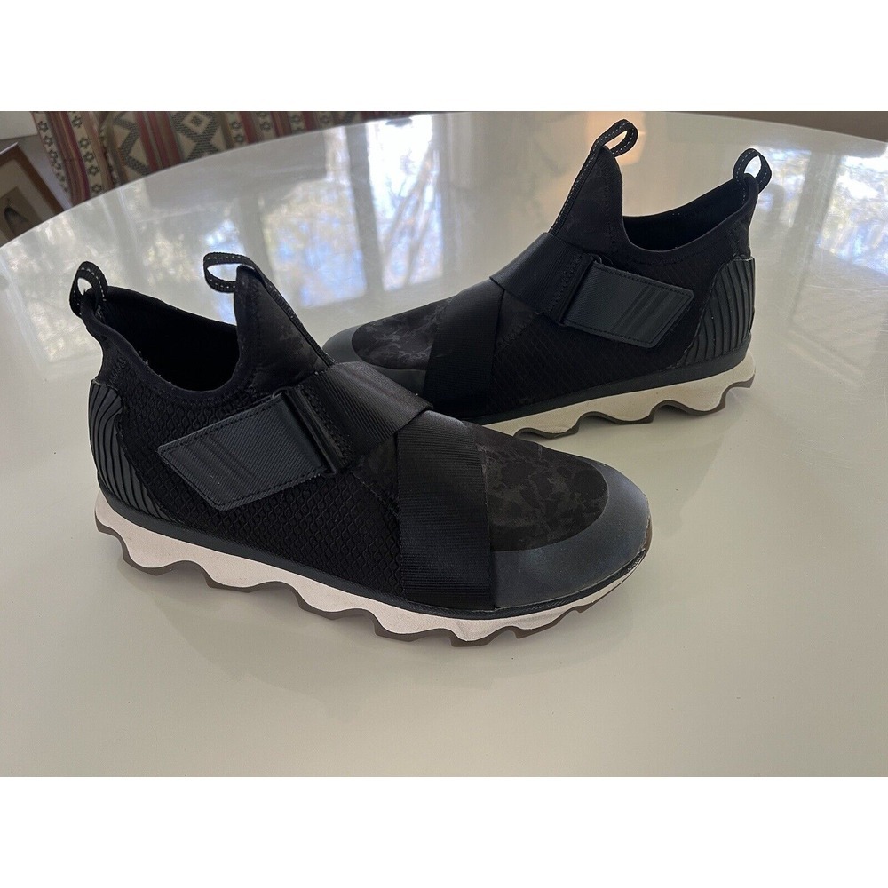 Sorel Black Slip-On Athletic Sneakers with White Wave Sole